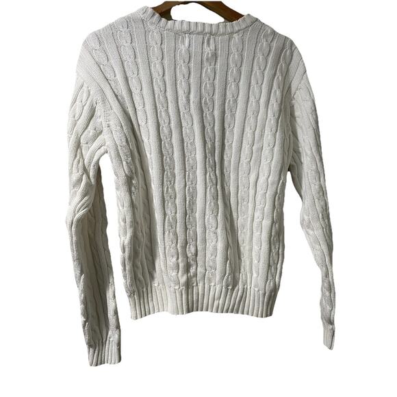 Lilly Pulitzer White Pullover Sweater Cotton Knitted Size XL Fisherman A001431 - Picture 2 of 8